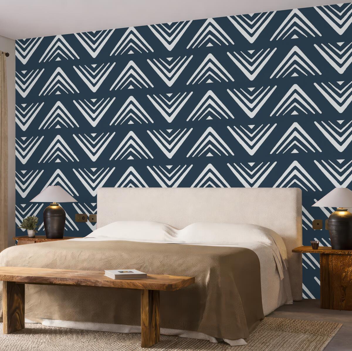 Fototapeta Geometrical wierzchołki na niebieskim tle.