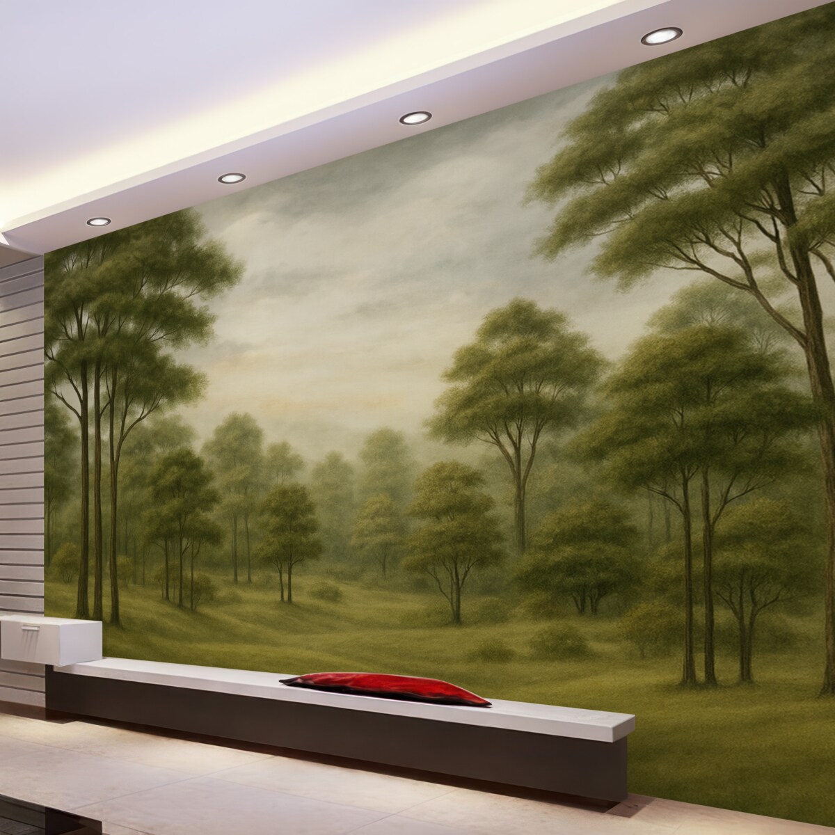 Fototapeta Zielony lasek w stylu retro.