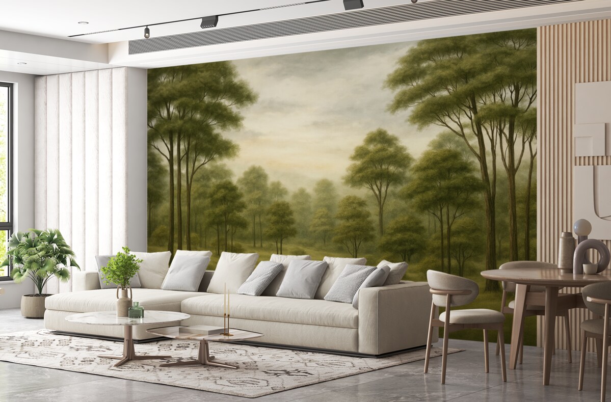 Fototapeta Zielony lasek w stylu retro.