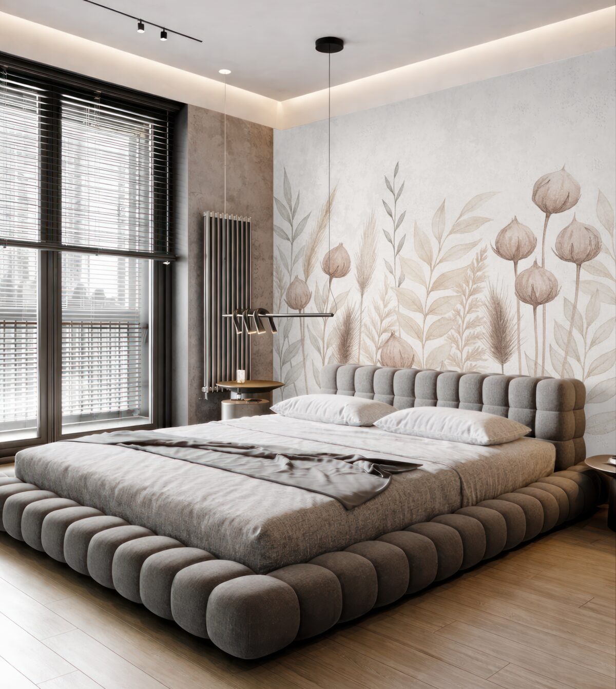 Fototapeta kłoski i naturalne rośliny w tonacjach beżowych