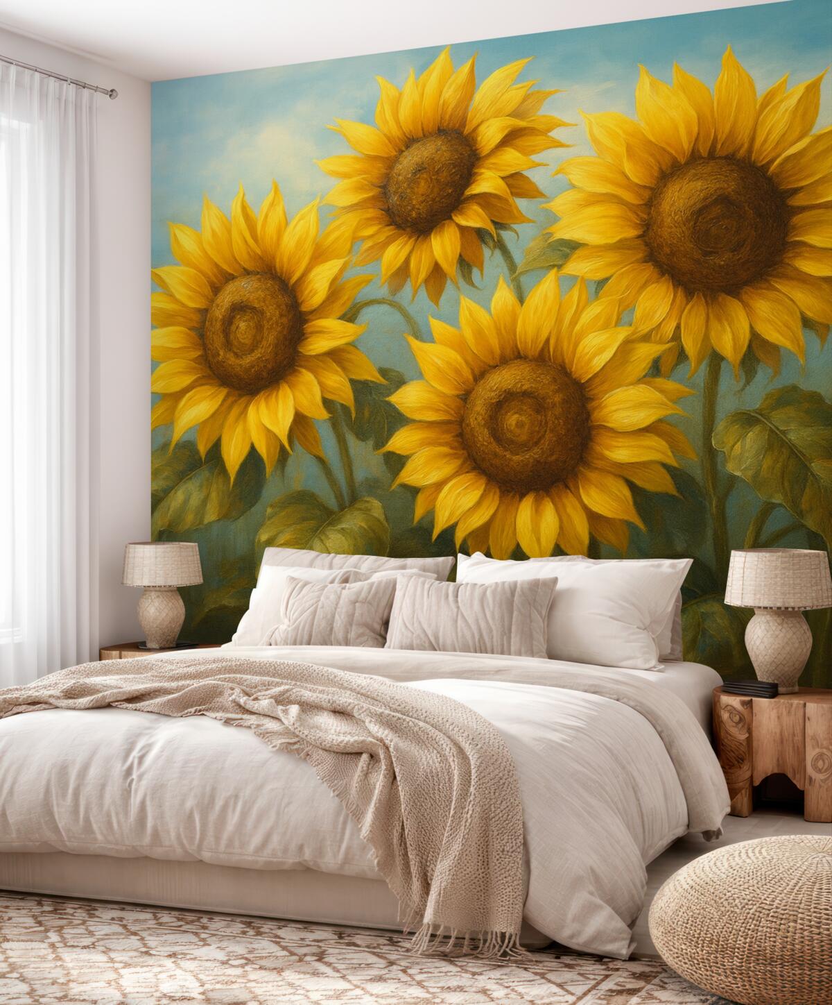 Fototapeta Letnie słoneczniki.