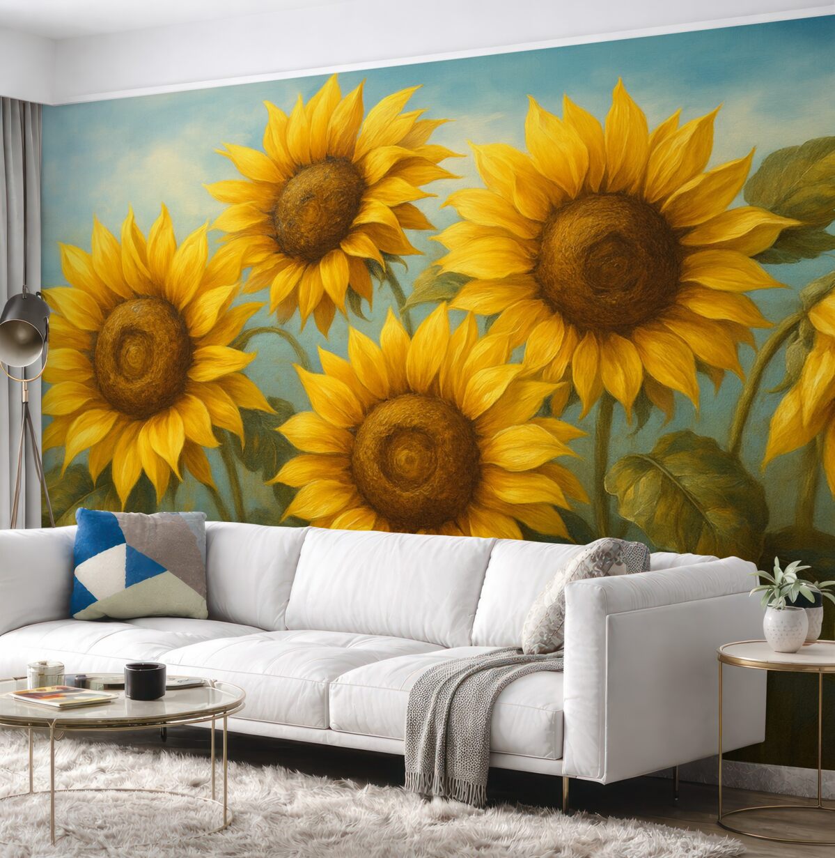 Fototapeta Letnie słoneczniki.