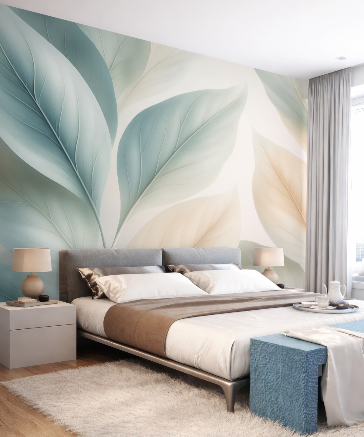 Fototapeta Abstrakcyjne liście w stonowanych odcieniach.