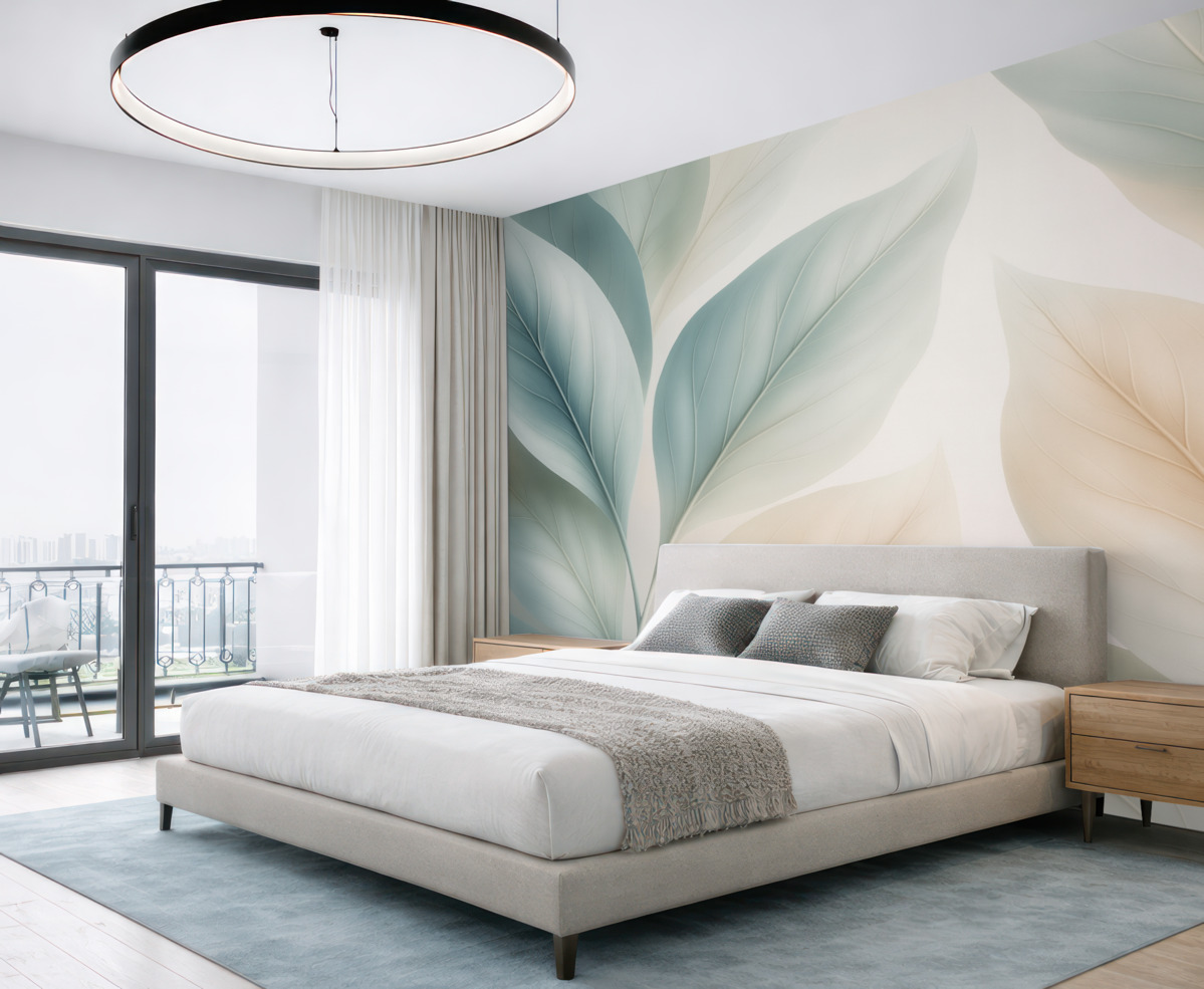 Fototapeta Abstrakcyjne liście w stonowanych odcieniach.