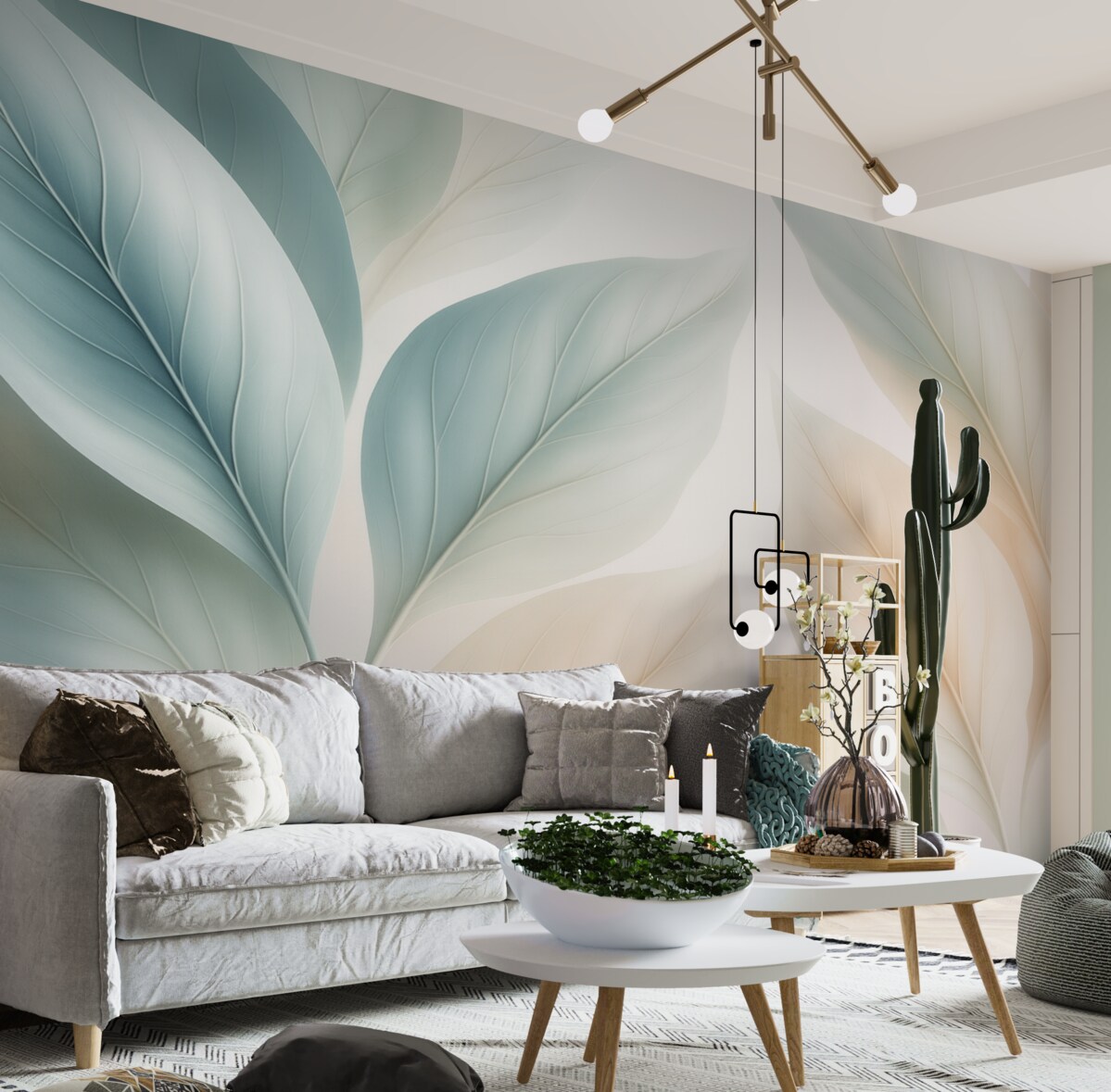 Fototapeta Abstrakcyjne liście w stonowanych odcieniach.