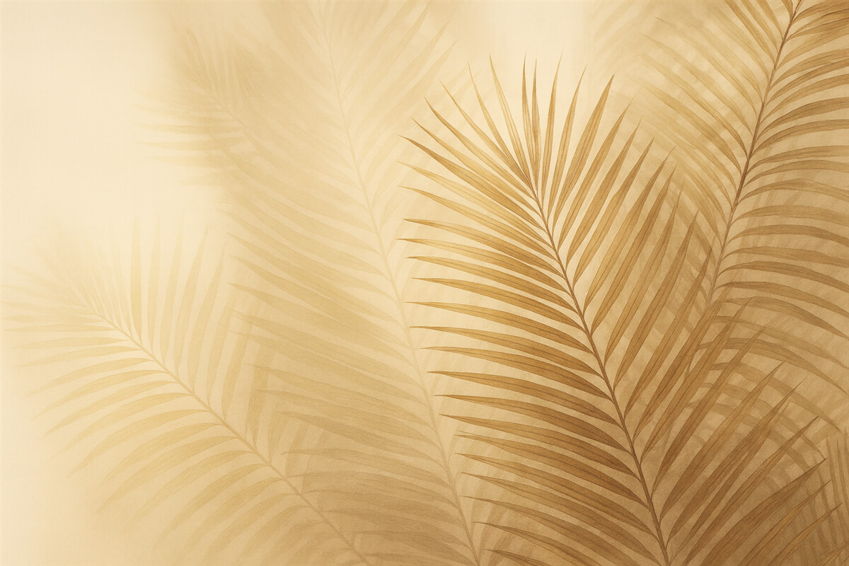 Fototapeta Liście palmowe w retro stylu.