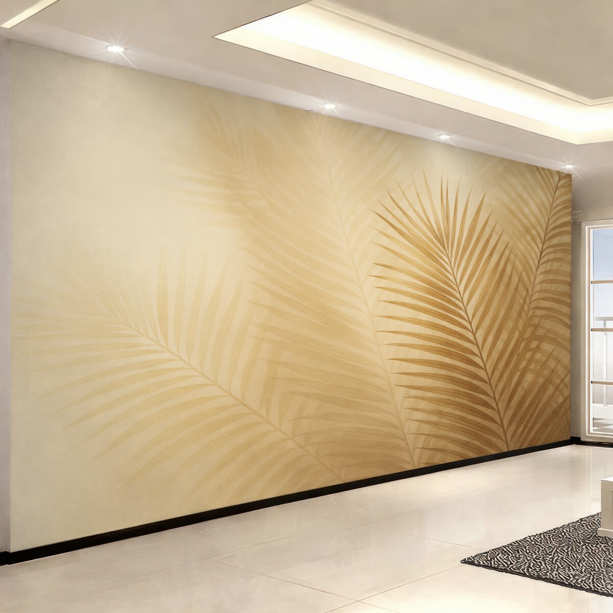 Fototapeta Liście palmowe w retro stylu.