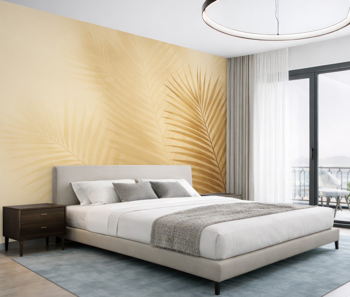 Fototapeta Liście palmowe w retro stylu.