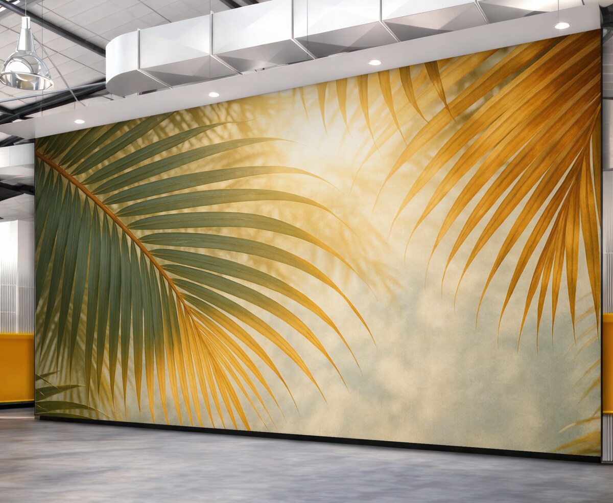 Fototapeta Zbliżenie na liść palmy tropikalnej.