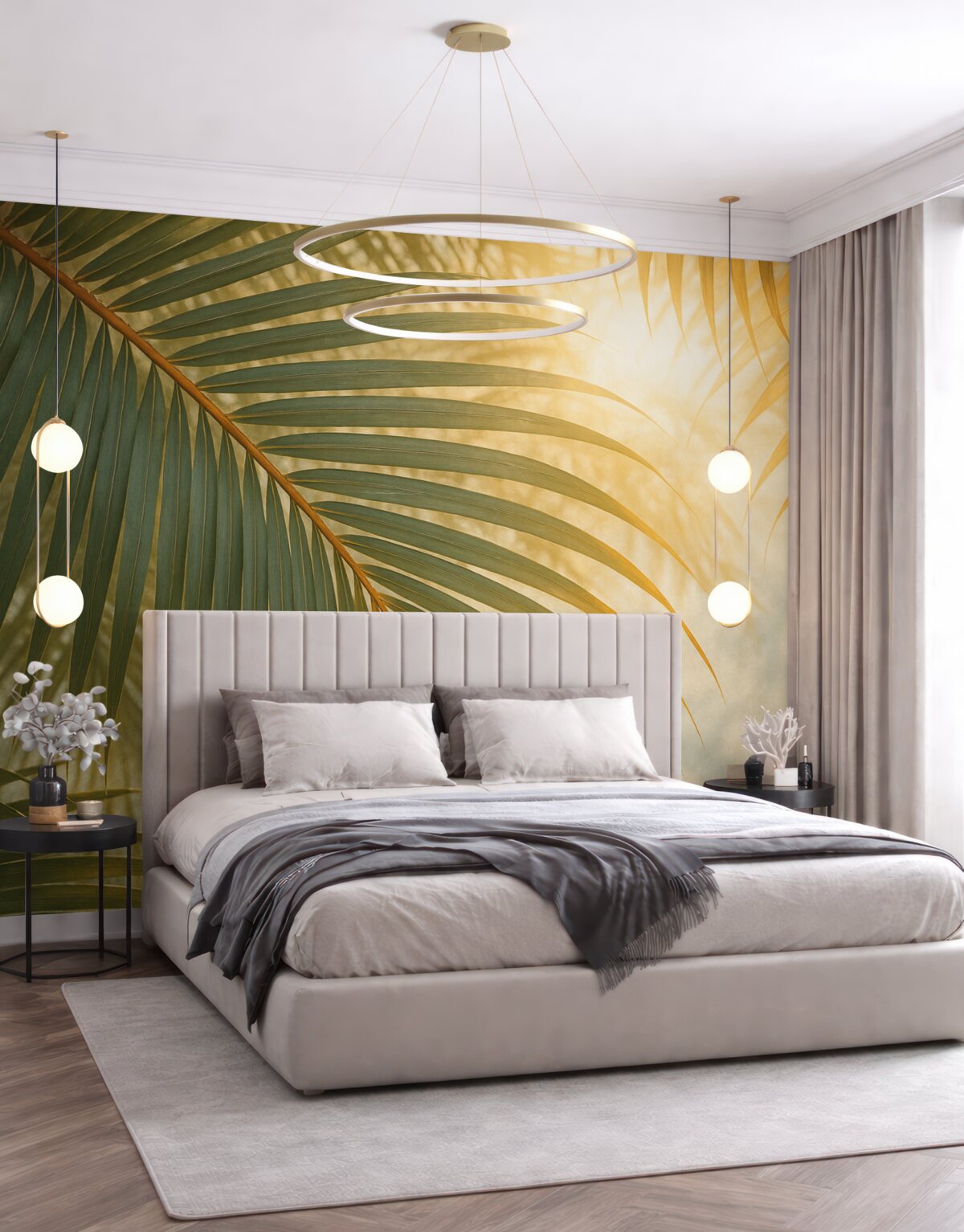 Fototapeta Zbliżenie na liść palmy tropikalnej.