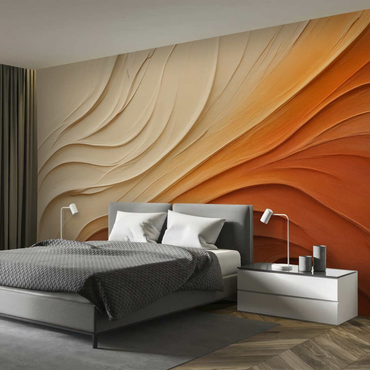 Fototapeta Abstrakcyjna powierzchnia, beżowy, czerwony, pomarańczowy kolor.