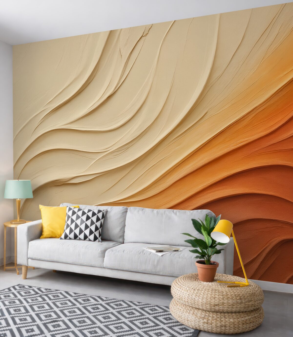 Fototapeta Abstrakcyjna powierzchnia, beżowy, czerwony, pomarańczowy kolor.