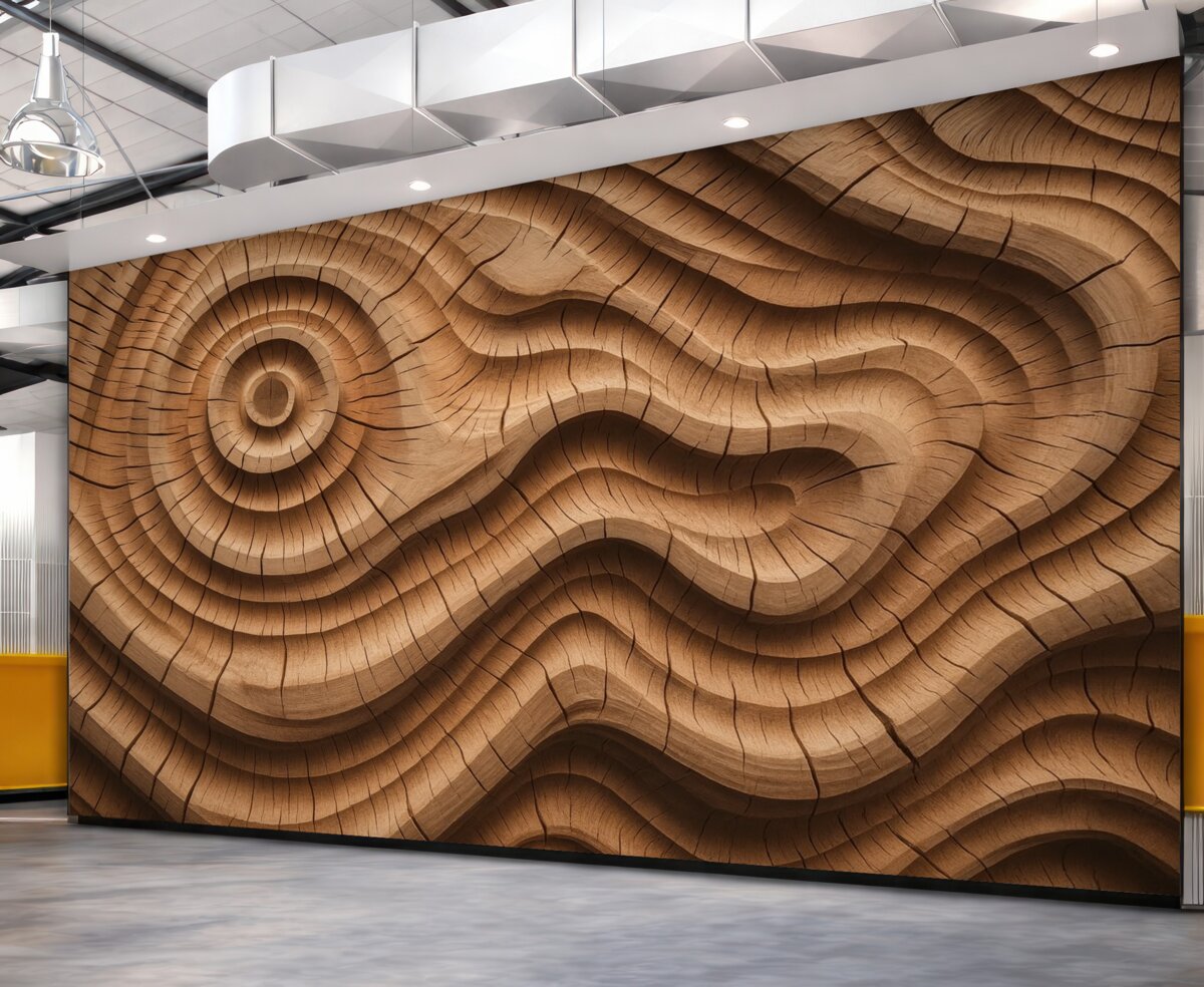 Fototapeta Abstrakcyjny motyw z nawiązaniem do słojów drewna.