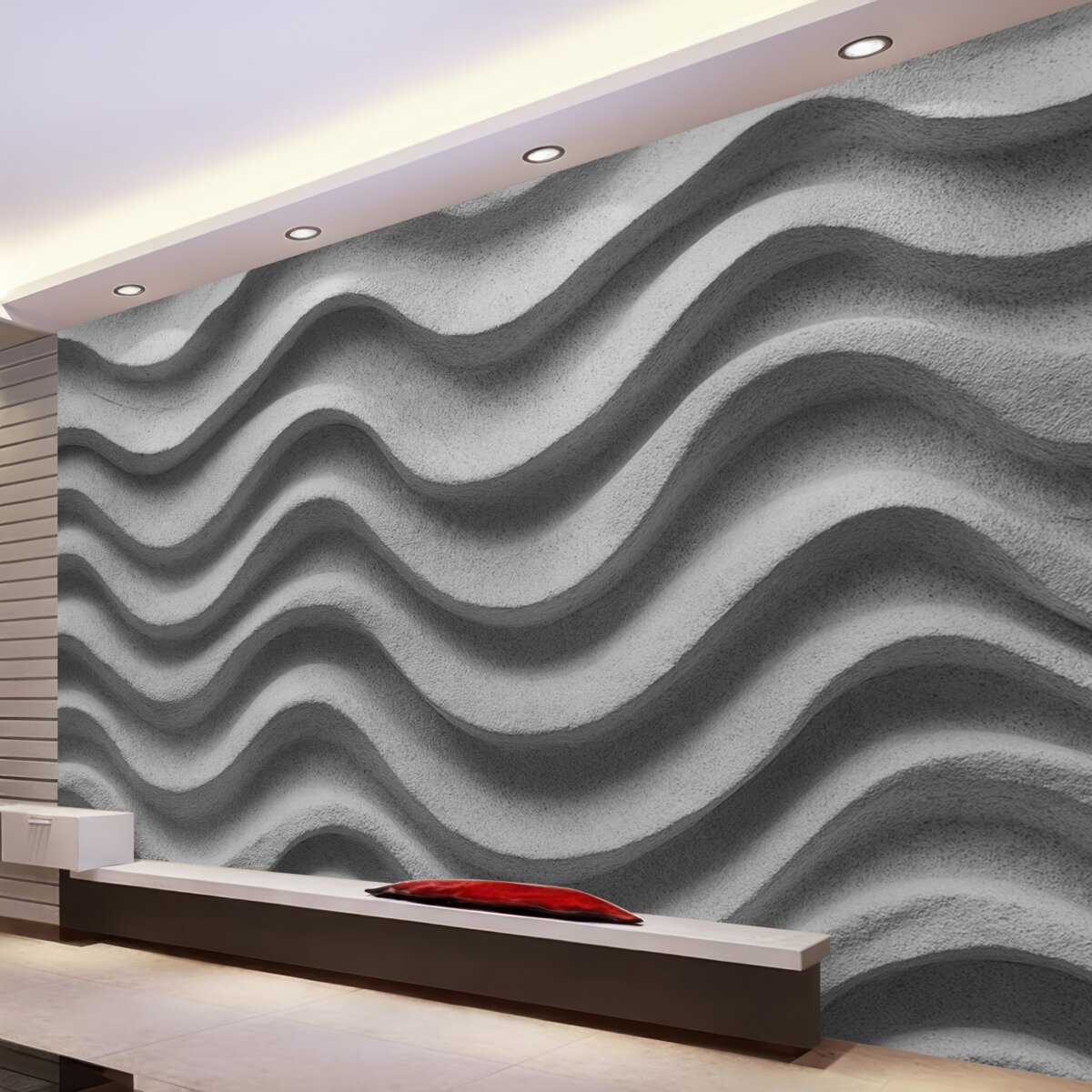 Fototapeta Betonowa faktura gładkiego wypukłości.