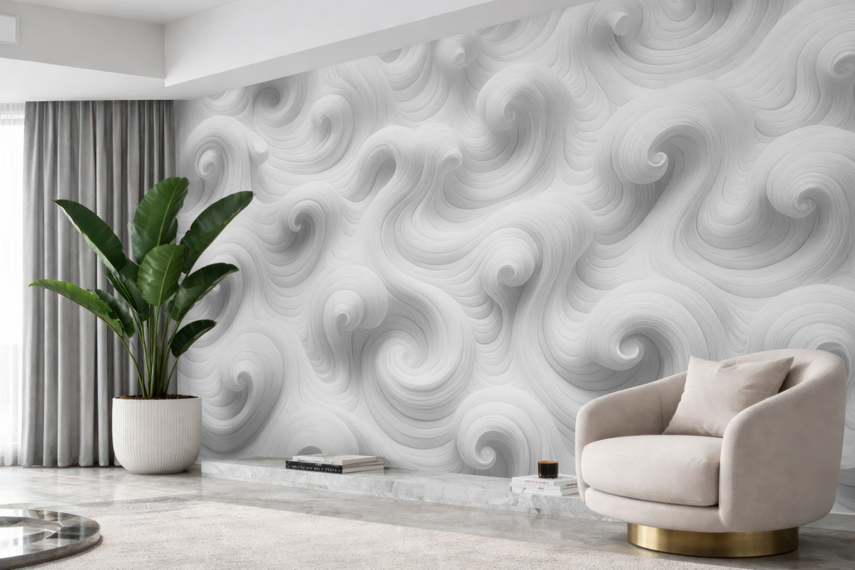 Fototapeta Białe fale wypukłe.