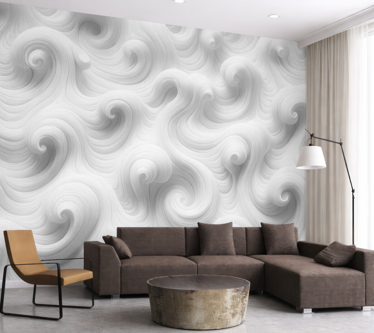 Fototapeta Białe fale wypukłe.