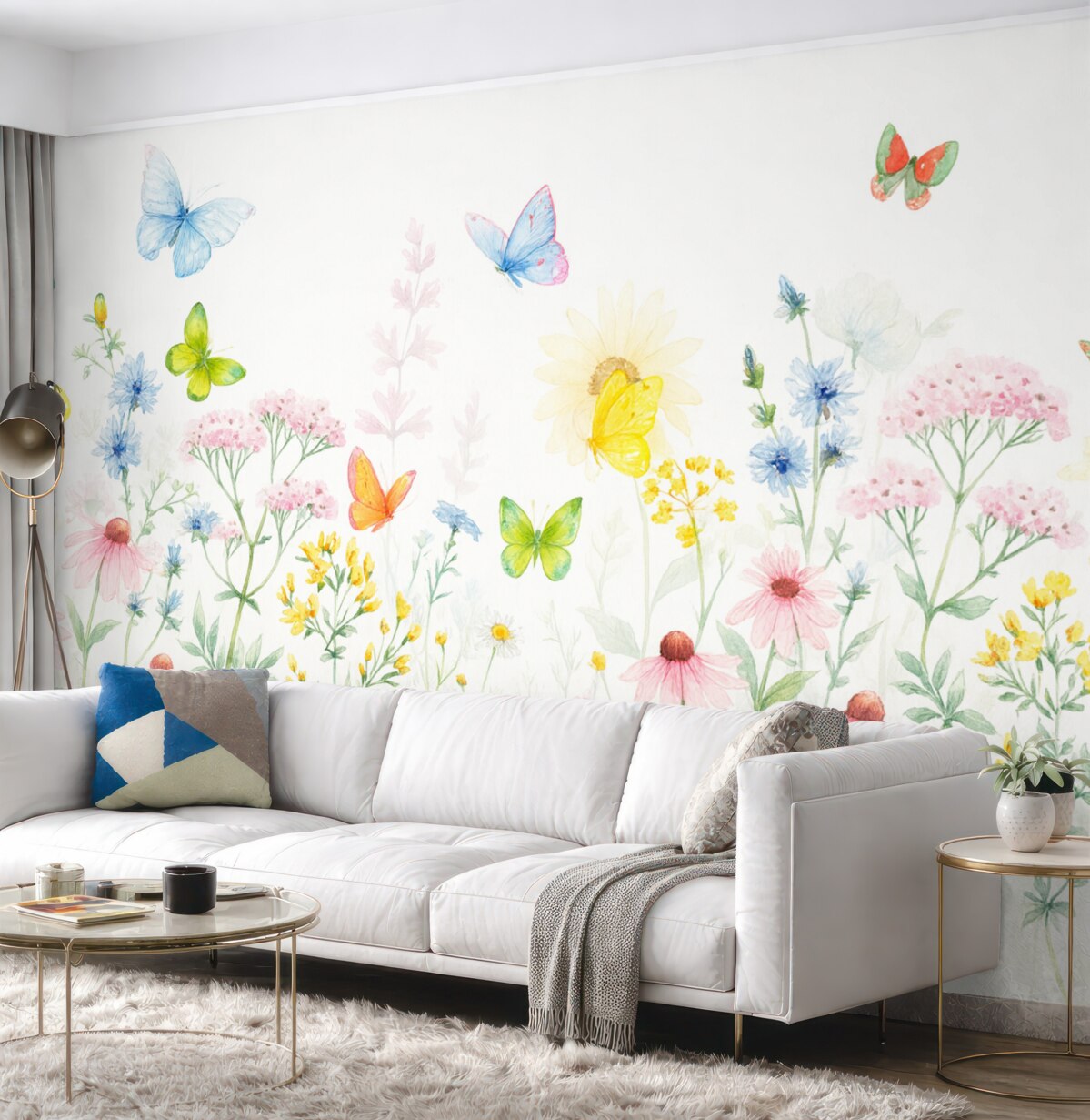 Fototapeta Wielobarwne kwiaty, rośliny oraz owady.