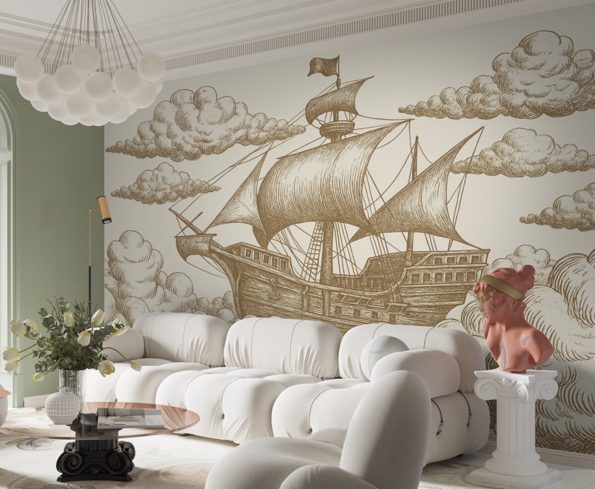 Fototapeta Okręt w obłokach.