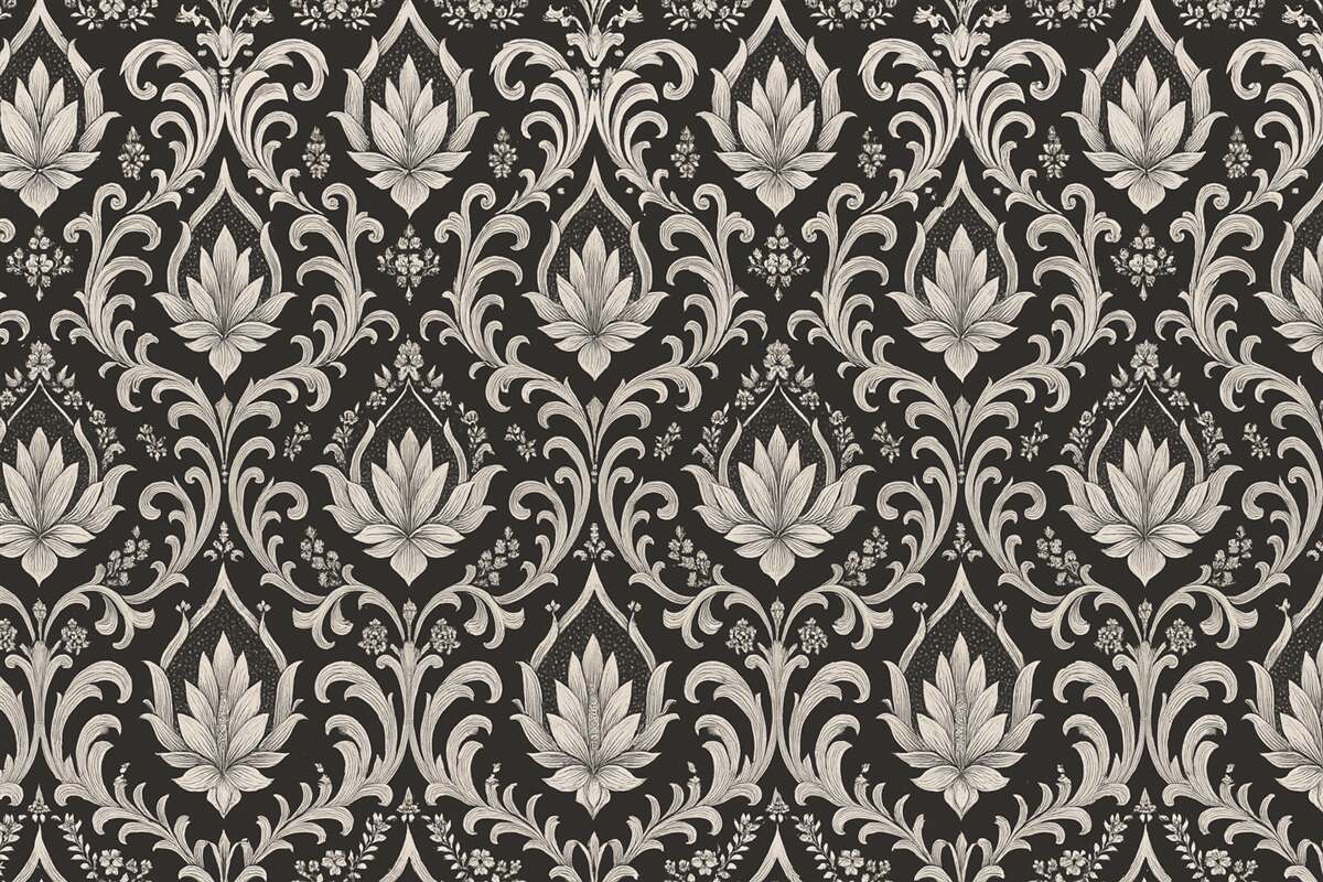 Fototapeta Staroświecki wzór z adamaszku.