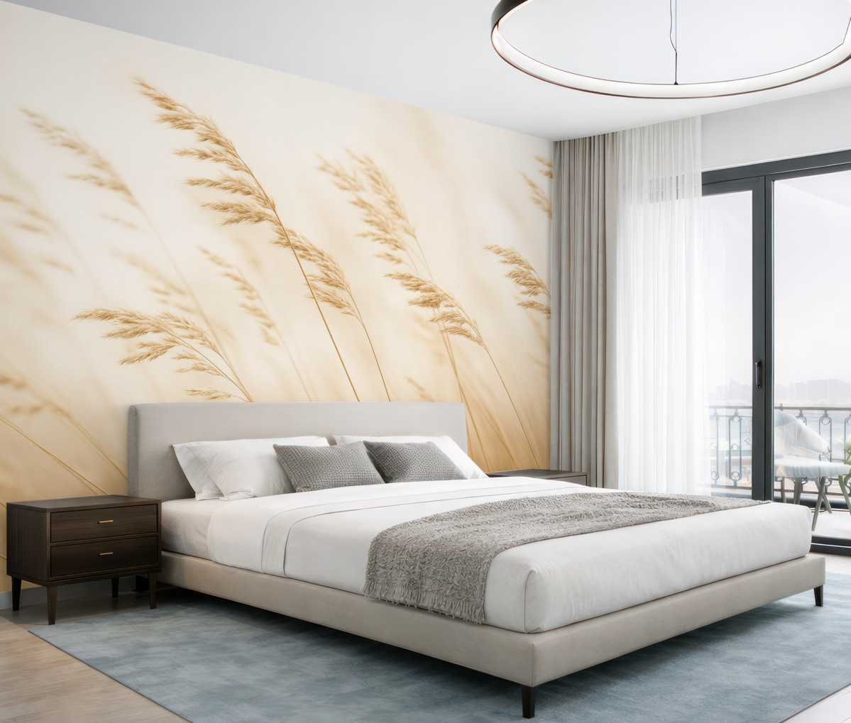 Fototapeta Łąki o poranku skąpane w mgle.