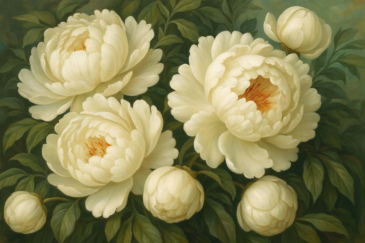 Fototapeta Subtelne piwonie w odcieniach pastelowych.