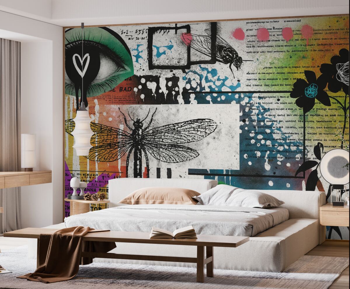 Fototapeta Graffiti, rośliny, kształty.