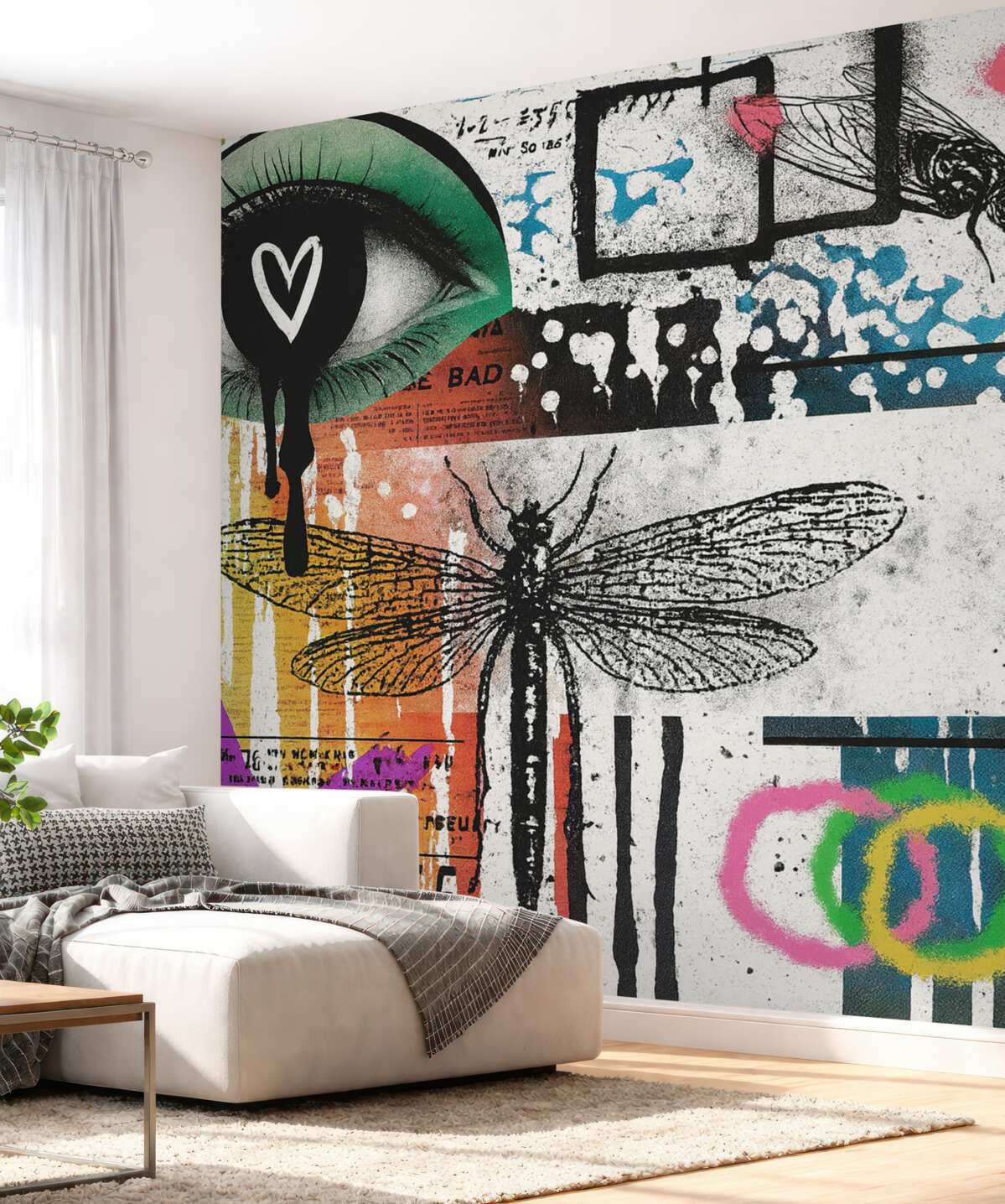 Fototapeta Graffiti, rośliny, kształty.