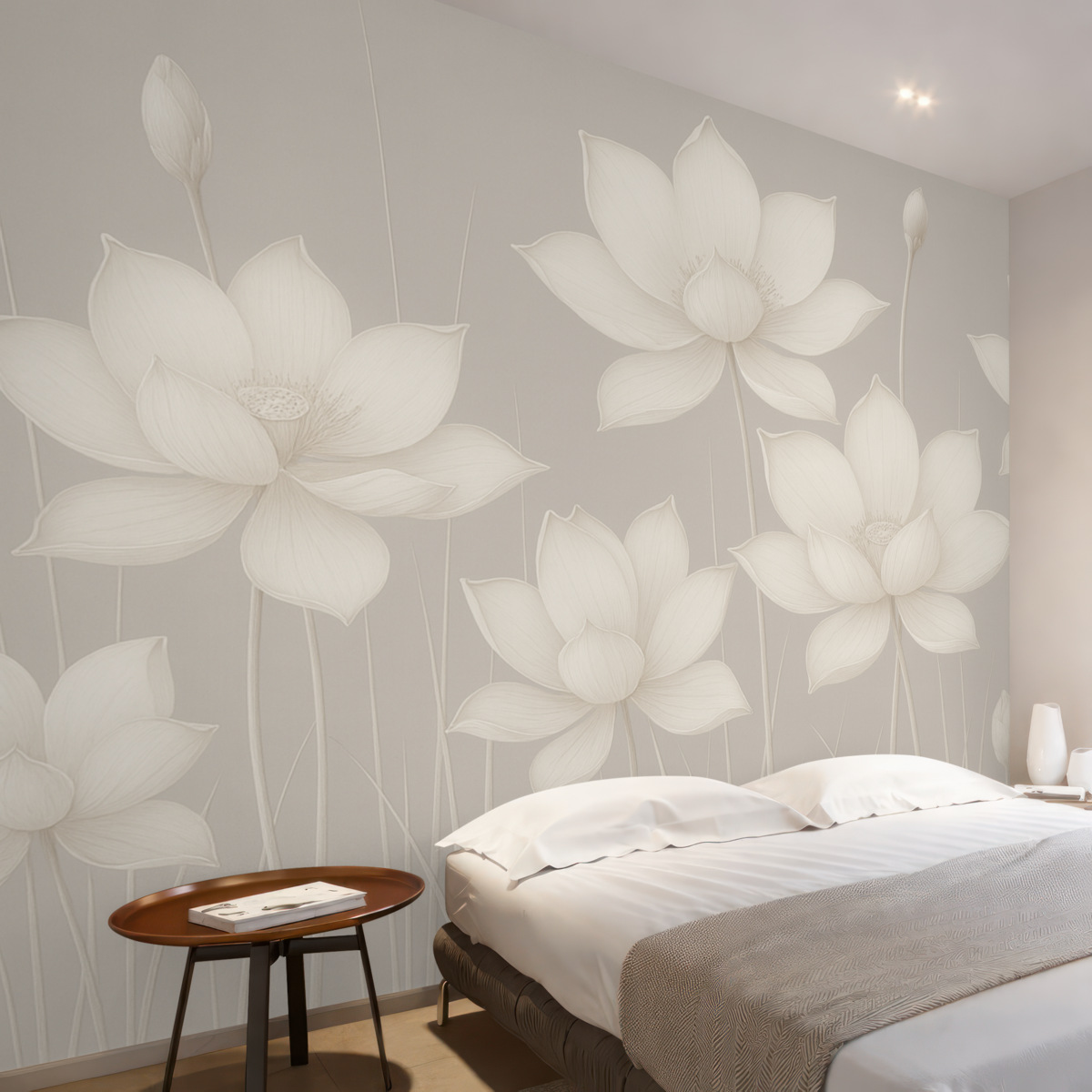 Fototapeta Obraz kwiatów w stylu minimalistycznym z delikatnymi łodygami.