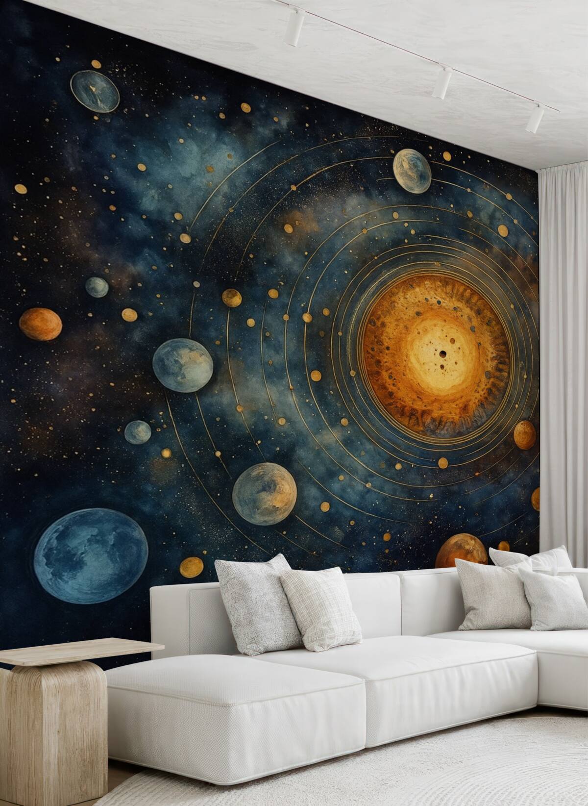 Fototapeta Twórczość kosmiczna, technika akwareli, słońce, kropki, gwiazdy, bezkresny kosmos.