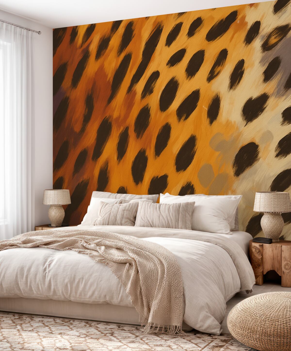 Fototapeta Abstrakcyjny wzór w afrykańskim stylu naśladujący ruchy pędzla.