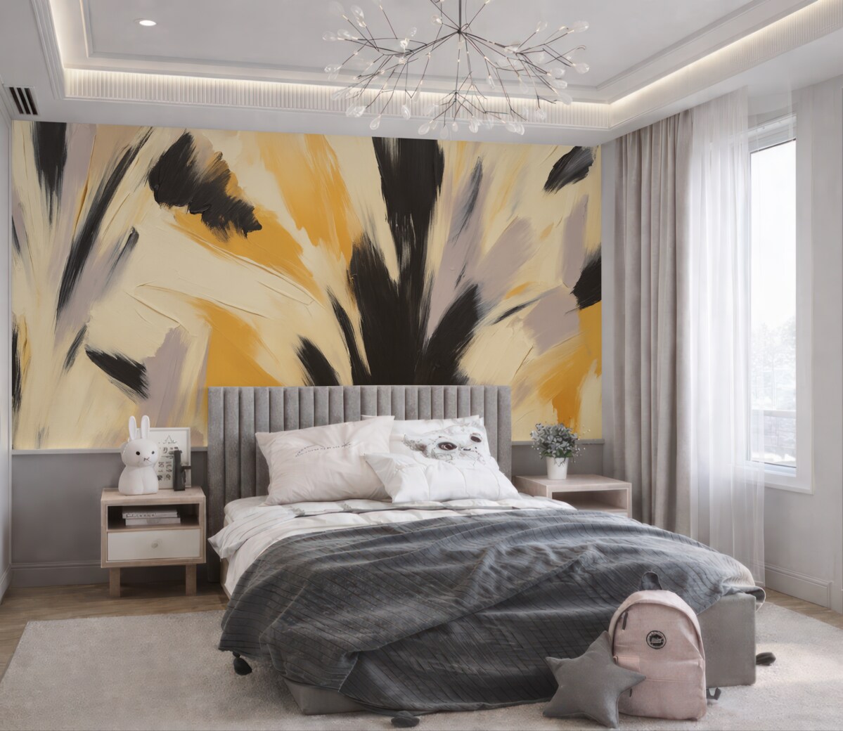 Fototapeta Abstrakcja, naśladowanie stylu malarskiego pociągnięcia pędzlem.