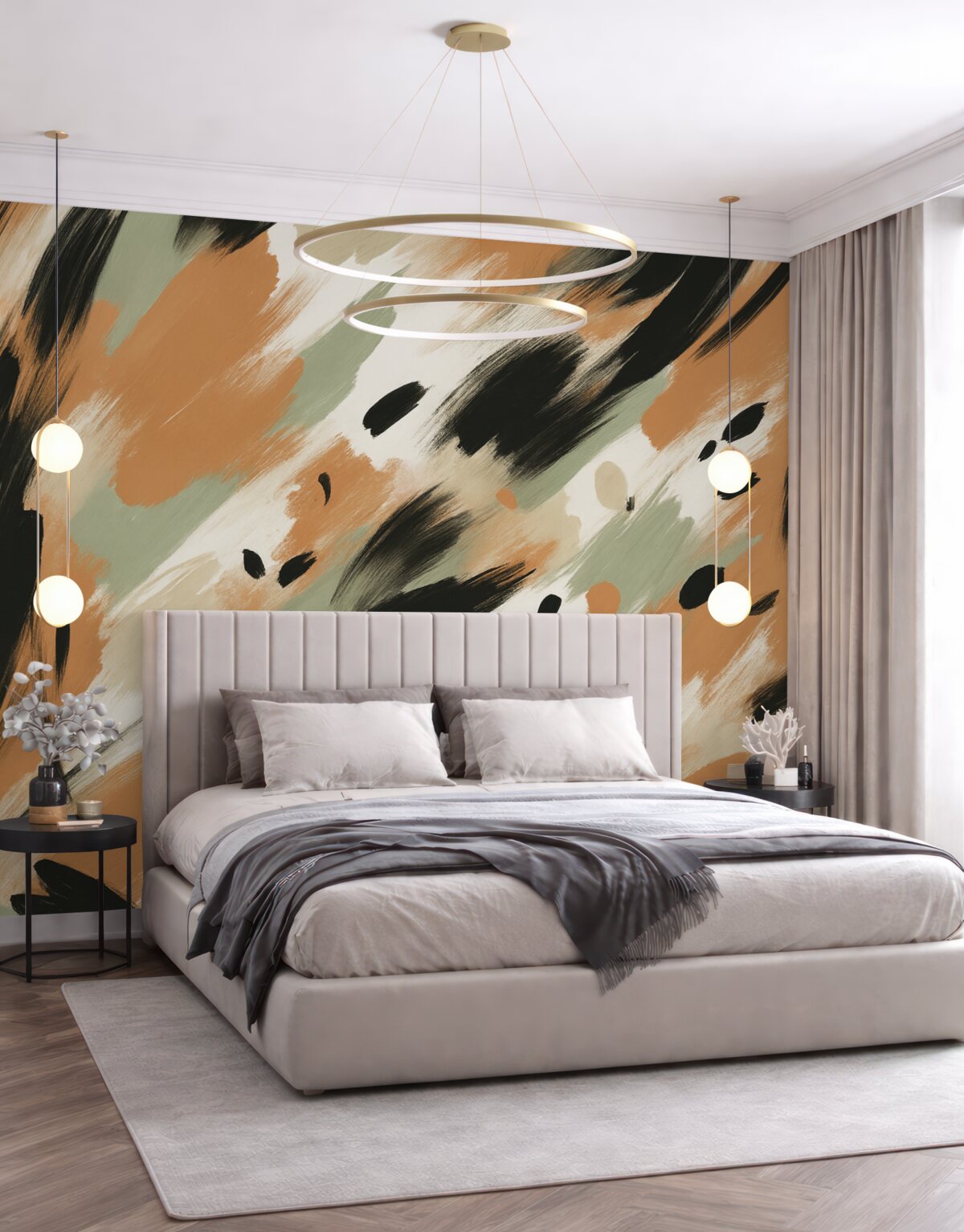 Fototapeta Dynamiczny, abstrakcyjny wzór, naśladujący technikę pociągnięć pędzla.