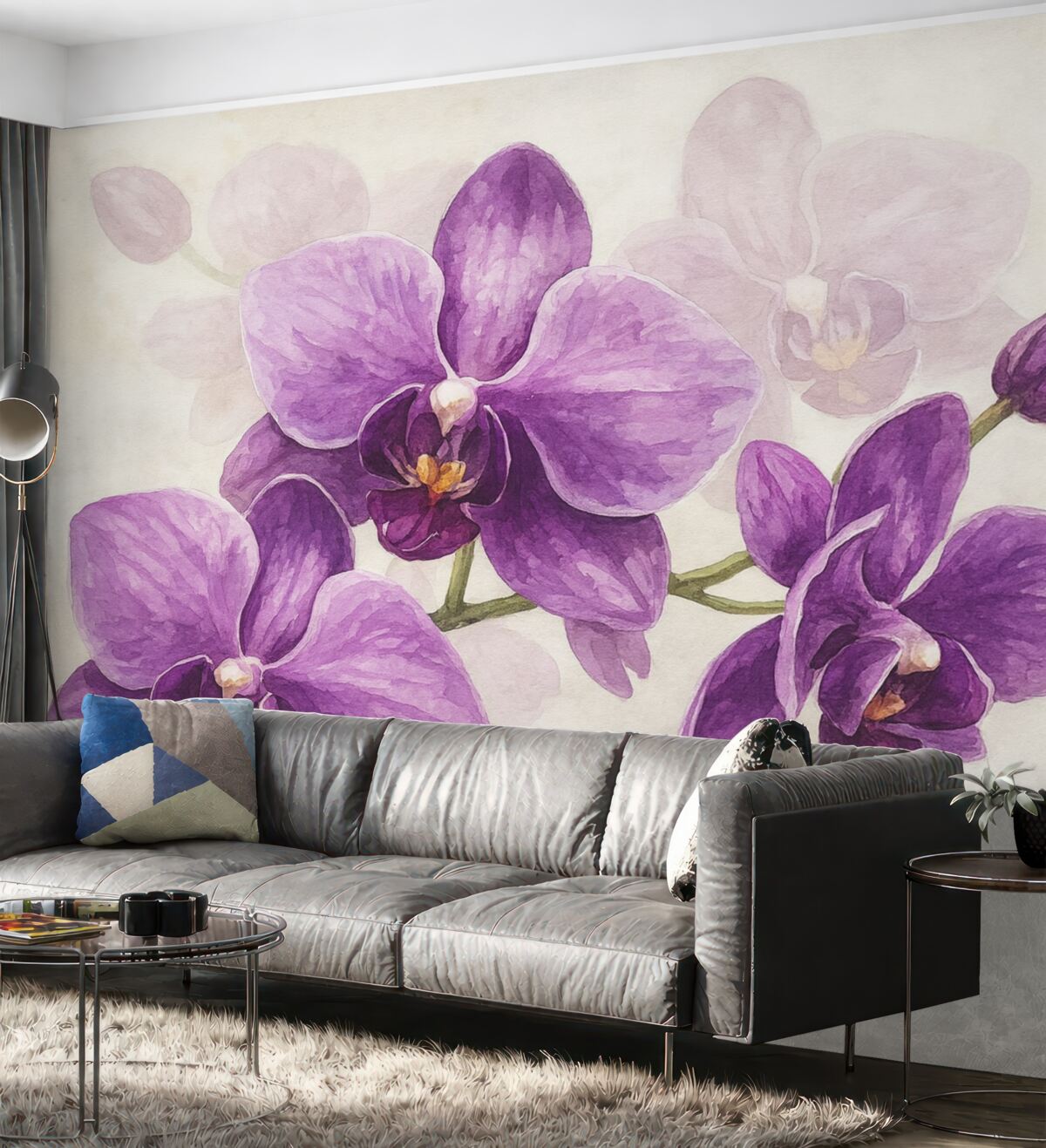 Fototapeta Gałązka fioletowej orchidei.