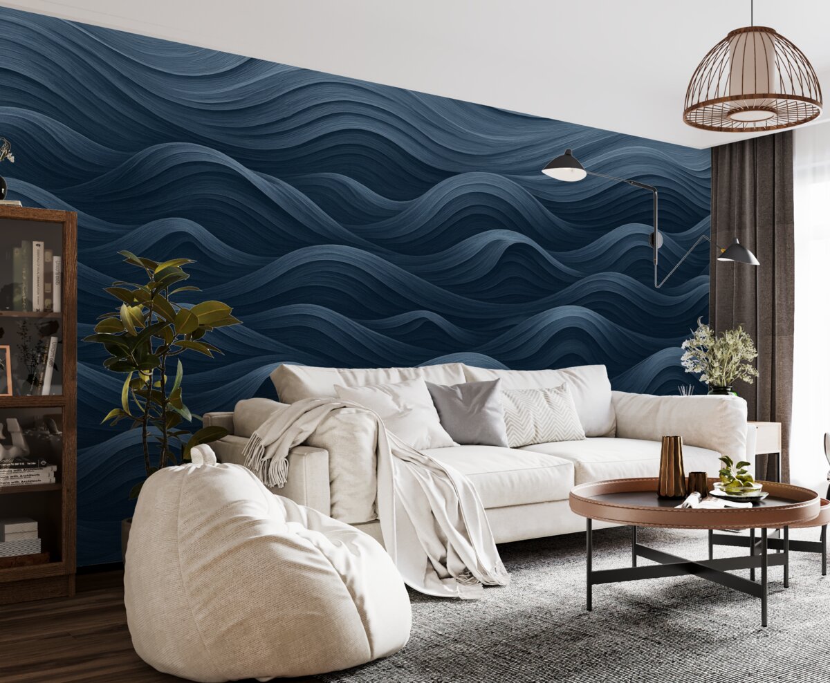 Fototapeta Fale w ciemnoniebieskim kolorze.
