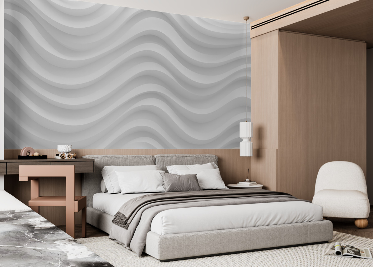 Fototapeta Srebrzyste fale w subtelnych tonach.