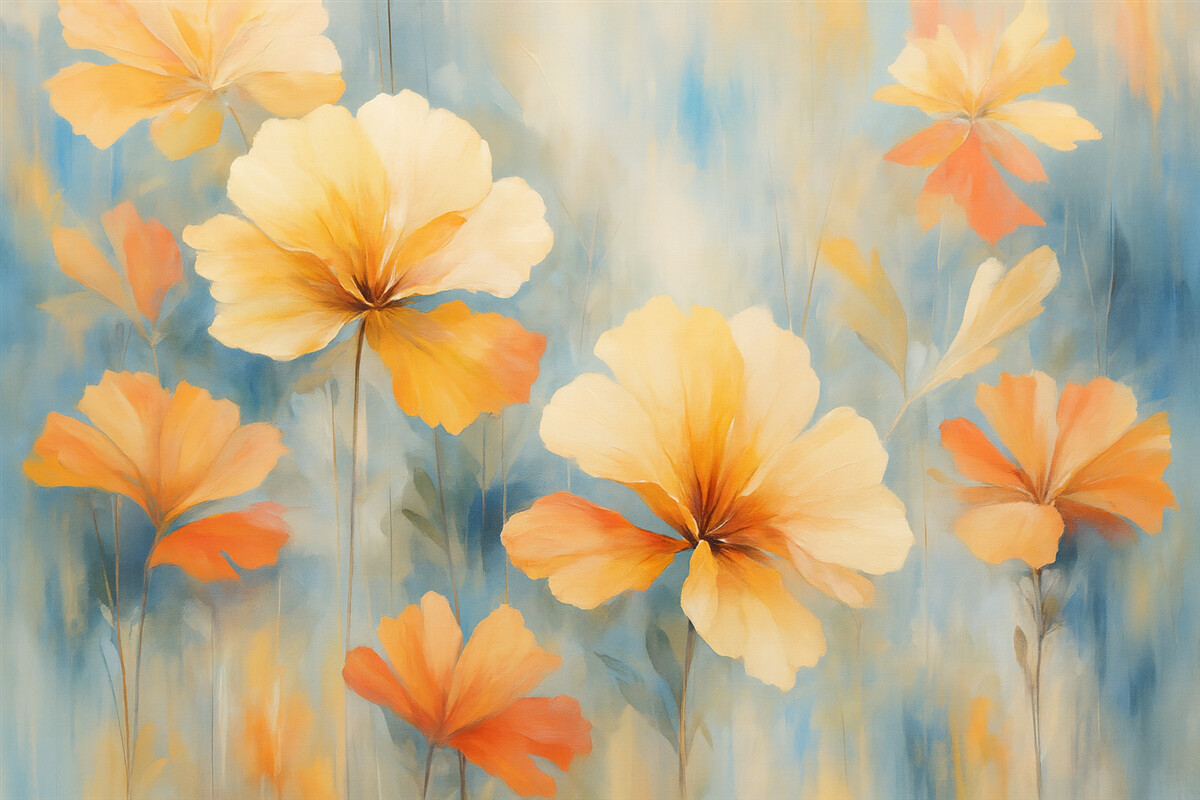 Fototapeta Abstrakcyjny obraz naśladujący kwiaty.