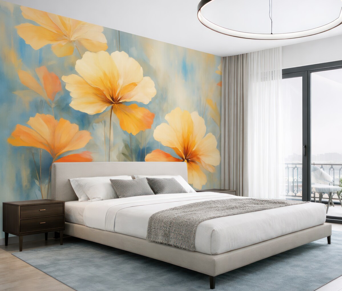 Fototapeta Abstrakcyjny obraz naśladujący kwiaty.