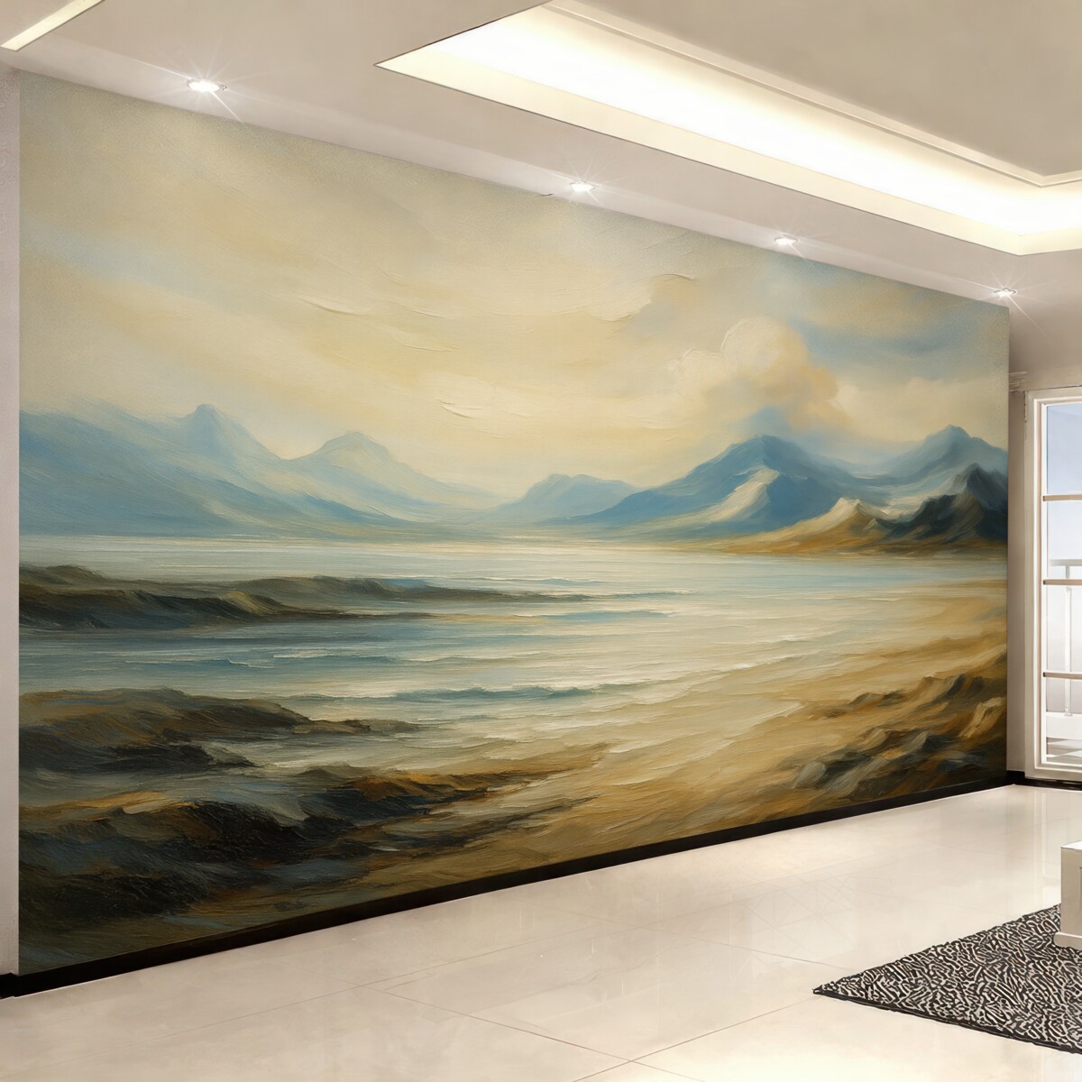 Fototapeta Górski pejzaż naśladujący sztukę malarską.