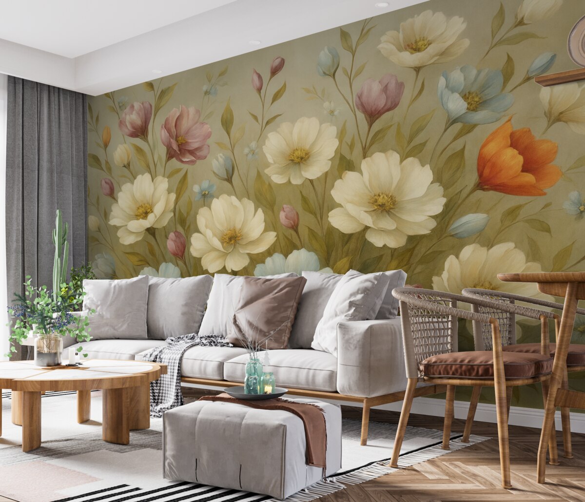 Fototapeta Obraz naśladujący dzikie kwiaty.