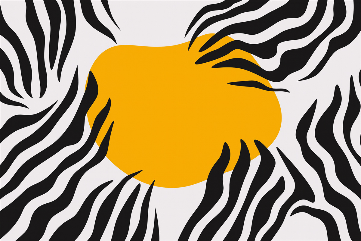 Fototapeta Pasiaste elementy i żółta abstrakcyjna plama.