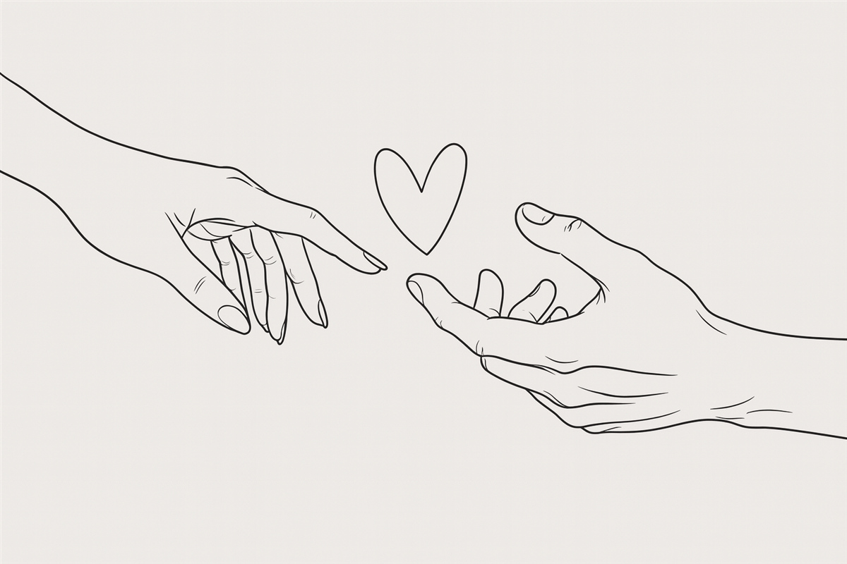 Fototapeta Szkic linii dłoni.