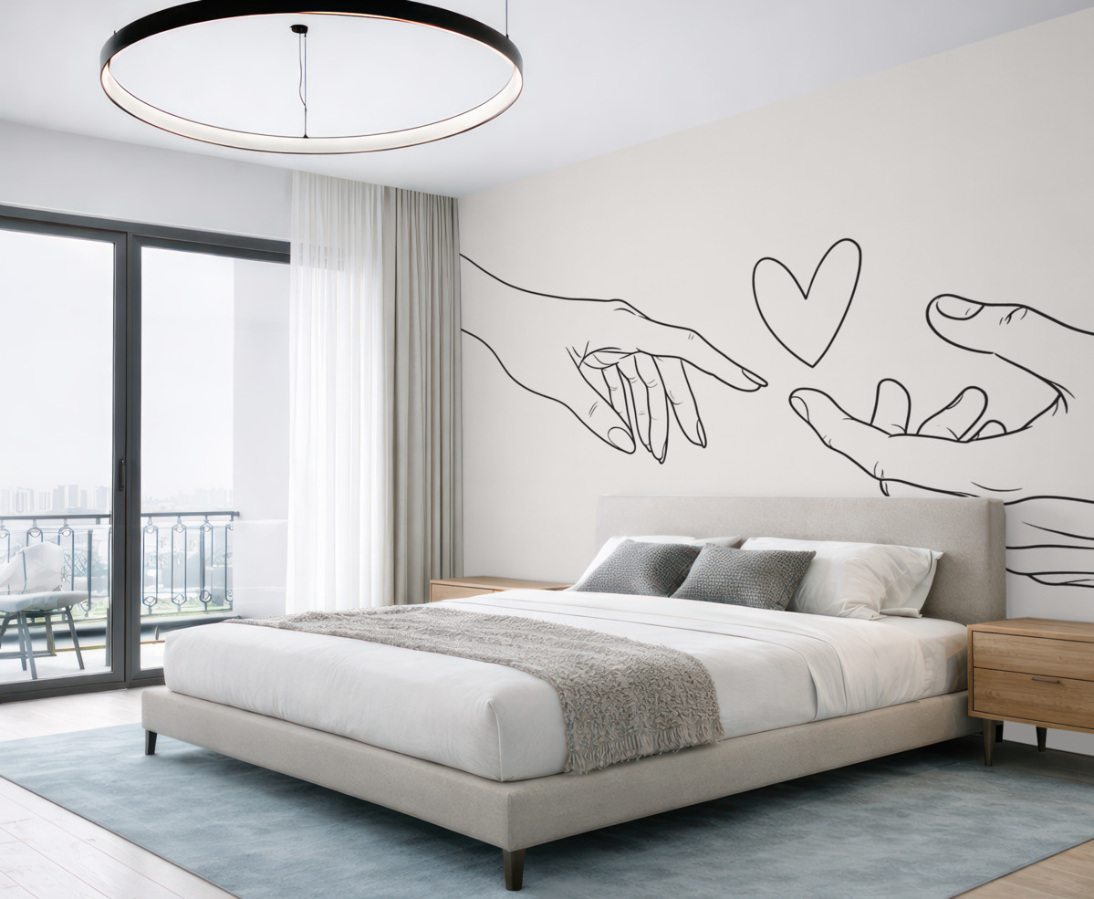 Fototapeta Szkic linii dłoni.