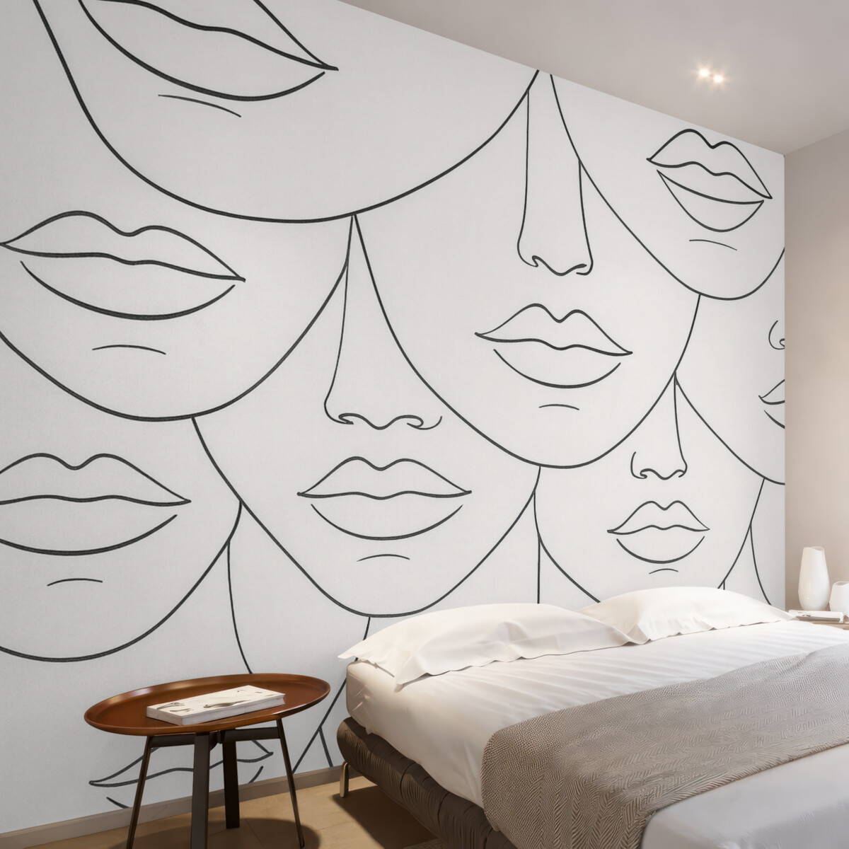 Fototapeta Kreślenie linii twarzy i warg.