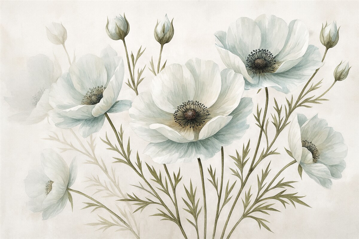 Fototapeta Białe kwiaty są spore.