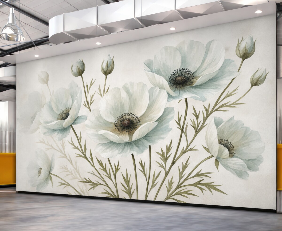 Fototapeta Białe kwiaty są spore.