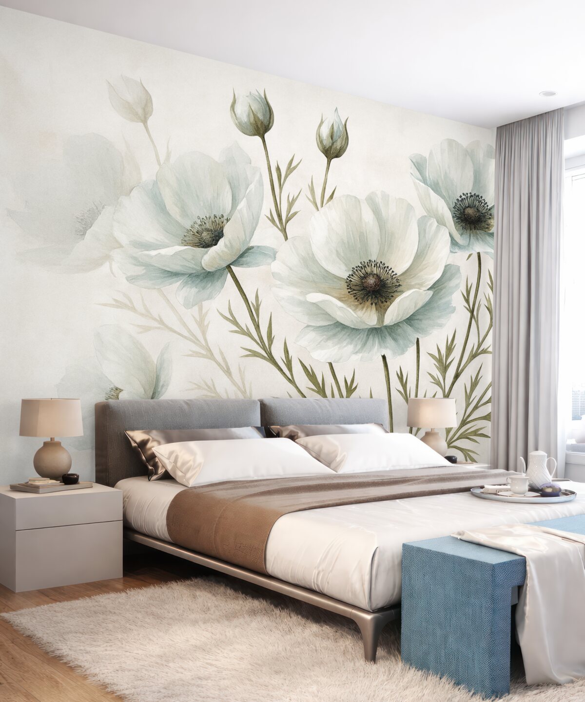 Fototapeta Białe kwiaty są spore.