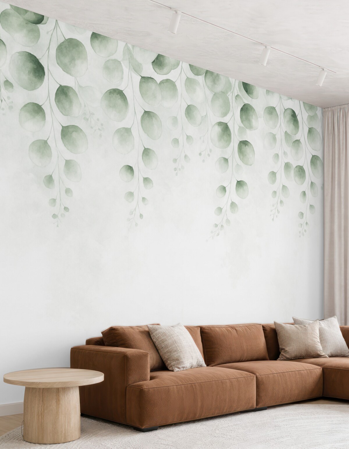 Fototapeta Zielone liście na szczycie.