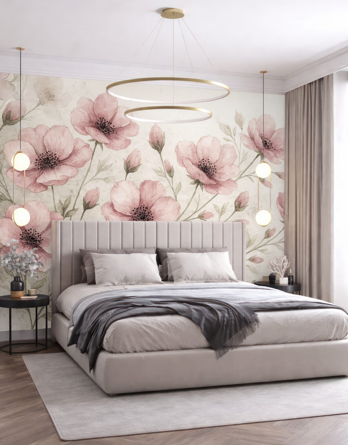 Fototapeta Rozmieszczenie różowych kwiatów.