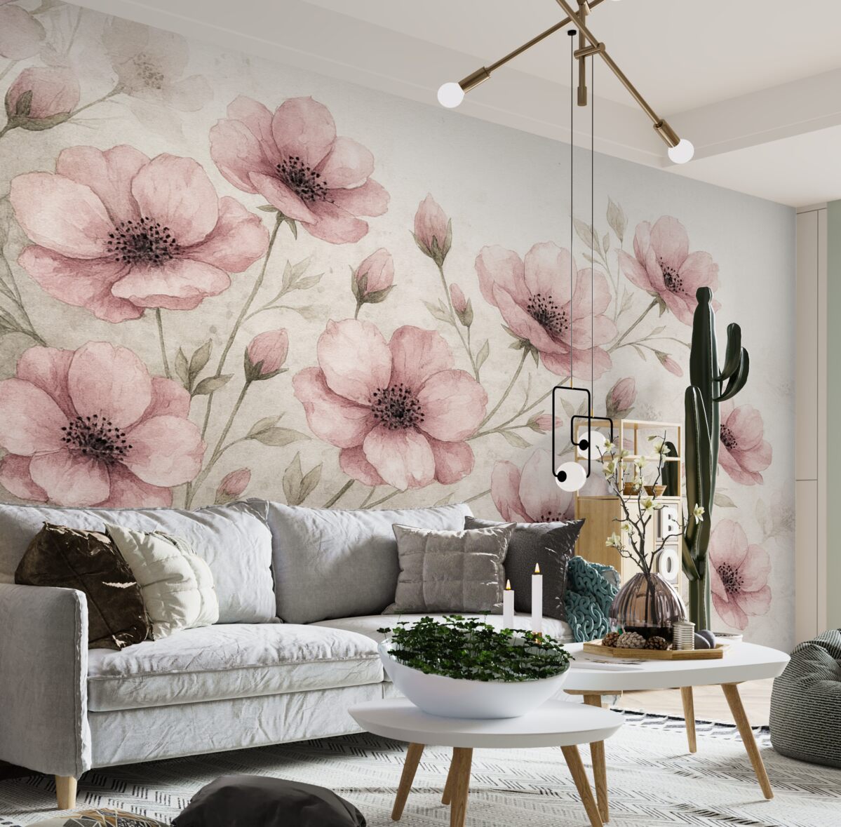 Fototapeta Rozmieszczenie różowych kwiatów.