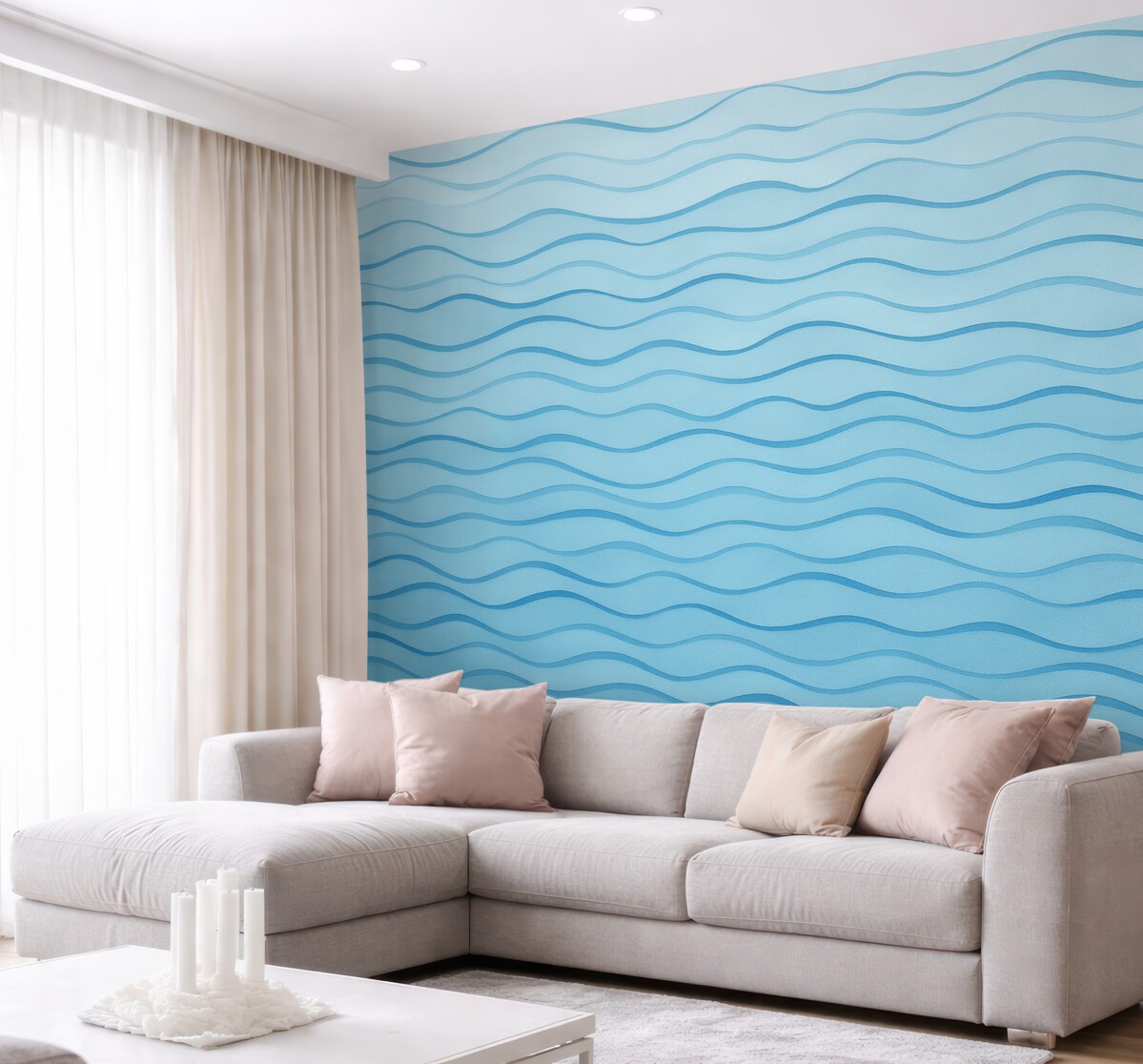 Fototapeta Faliste niebieskie linie